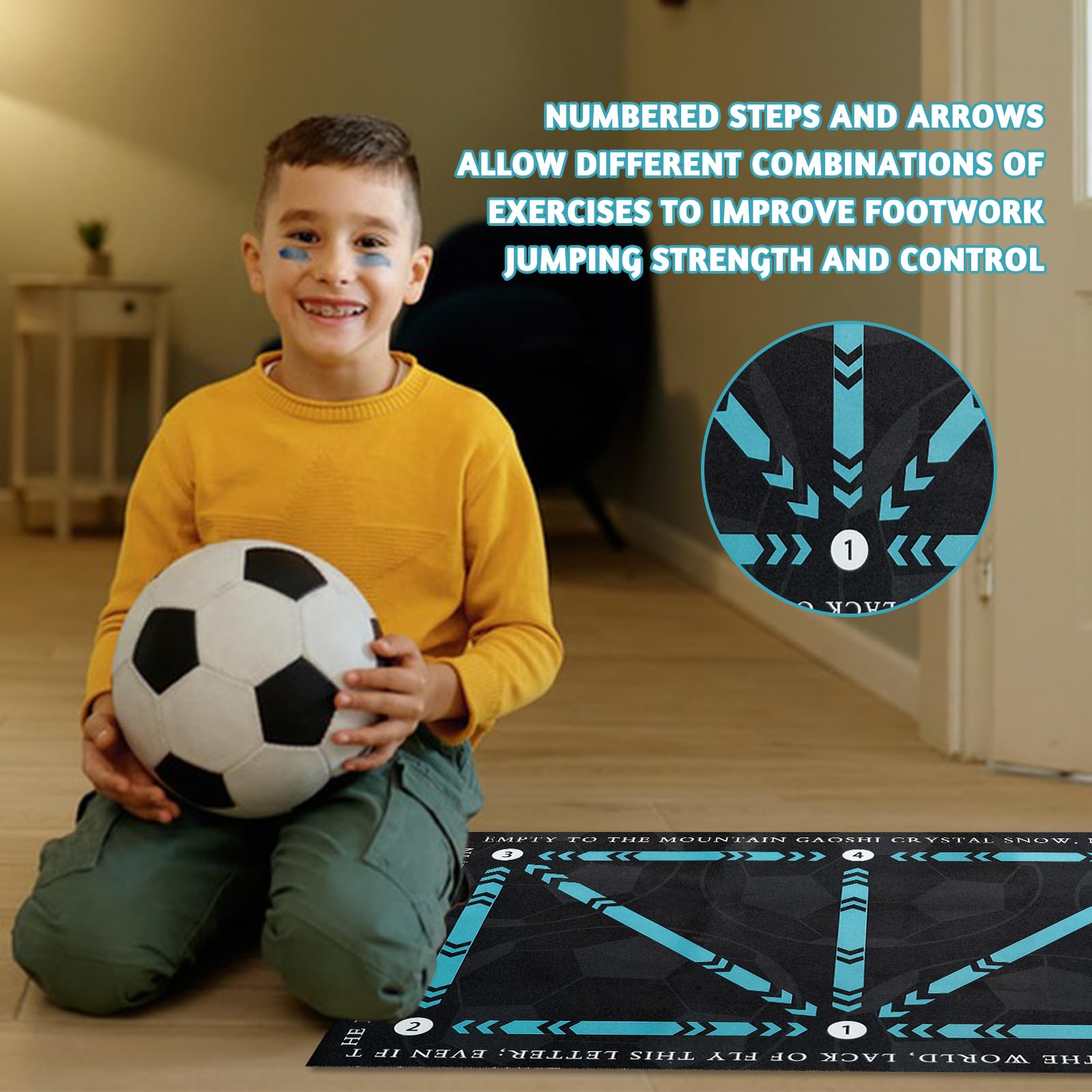 Tapis D'entraînement Football 90x60 Cm - Améliore Le Contrôle De Balle Et Les Skills - Avec Ceinture Réglable Et Sac De Transport - Antidérapant Et Absorbant - 2