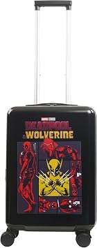 FUL Marvel Deadpool and Wolverine 22.5 Inch Carry On Luggage, Hardshell Rolling Suitcase with Spinner Wheels, Black