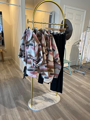 Miniatura 5 de Perchero de ropa dorado, moderno perchero independiente para colgar ropa, perchero resistente con base de mármol, para dormitorio, baño, sala de