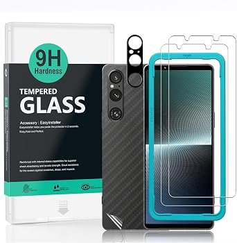 Ibywind Screen Protector for Sony Xperia 1 V 5G6.5" 2 Pack+1 Pack Camera Len Protector+1 Back Film,9H Tempered Glass,HD,Scratch Resistant,Bubble Free,Easy Install