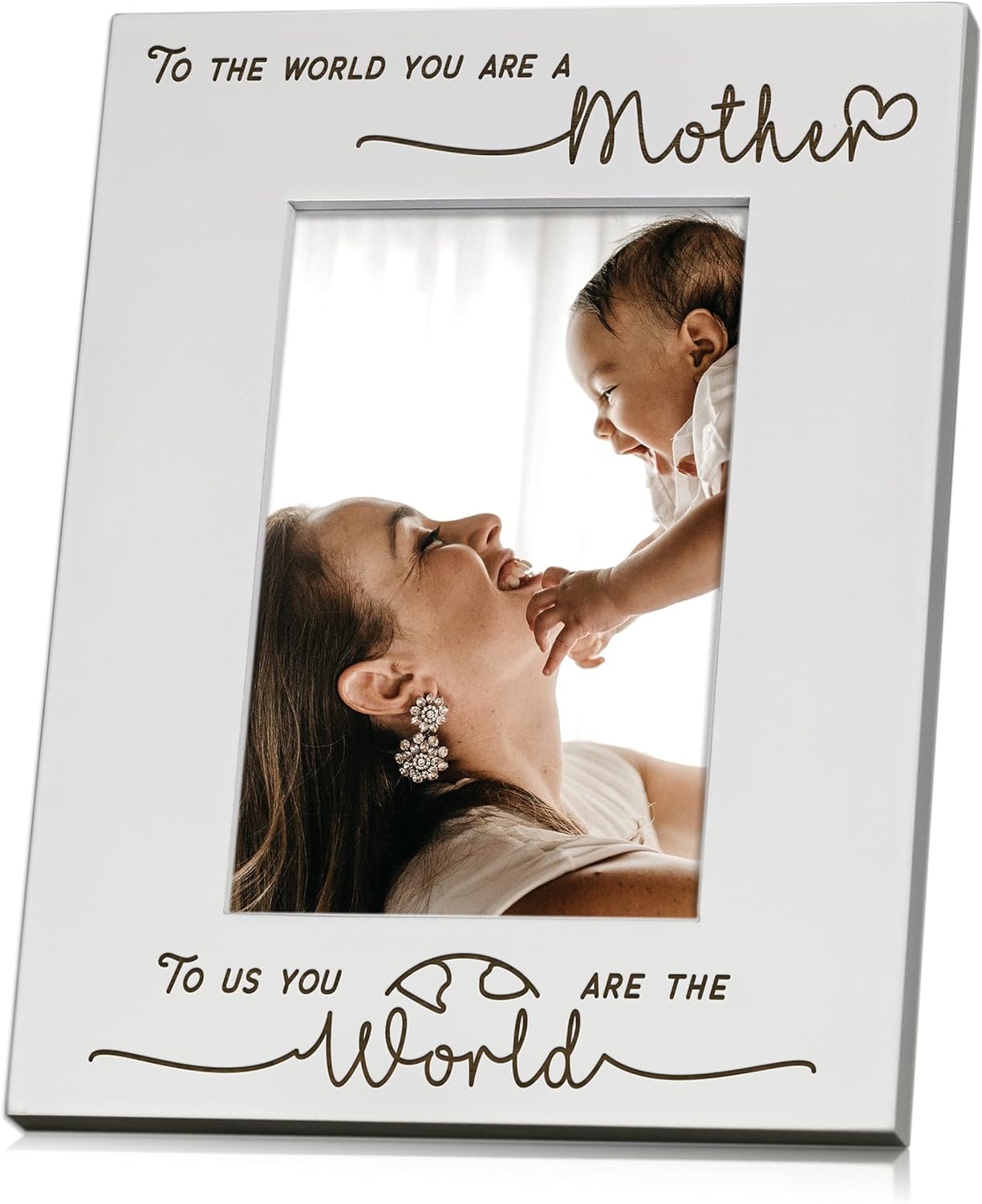 Mom Appreciation Handmade Picture Frame (5x7 Portrait, Blossom White)