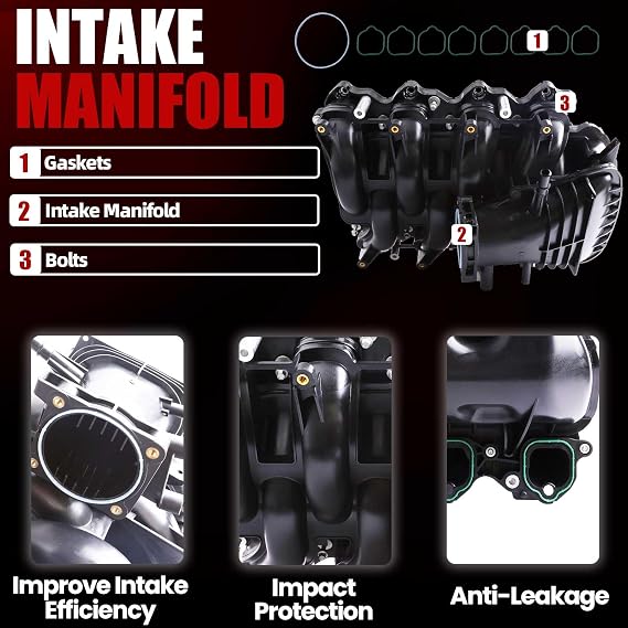 MITZONE Intake Manifold Assembly Compatible with 2010-2014 Ford F-150 2011-2016 Ford F-250 F-350 6.2L AL3Z9424G with Gaskets Bolts