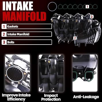 MITZONE Intake Manifold Assembly Compatible with 2010-2014 Ford F-150 2011-2016 Ford F-250 F-350 6.2L AL3Z9424G with Gaskets Bolts