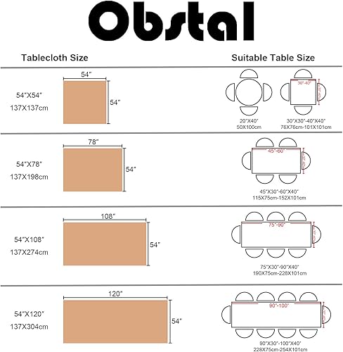 Miniatura 2 de Obstal - Mantel de PVC a prueba de aceite, a prueba de derrames, impermeable, para uso en interiores y exteriores