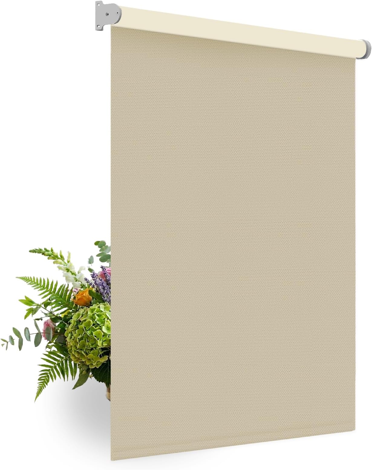 HILADUO Custom Motorized Blackout Roller Shades – Smart Electric Blinds Work with Apple Home, Alexa & Google Home – 100% Light Blocking Thermal for Bedroom (20"-105" Width)