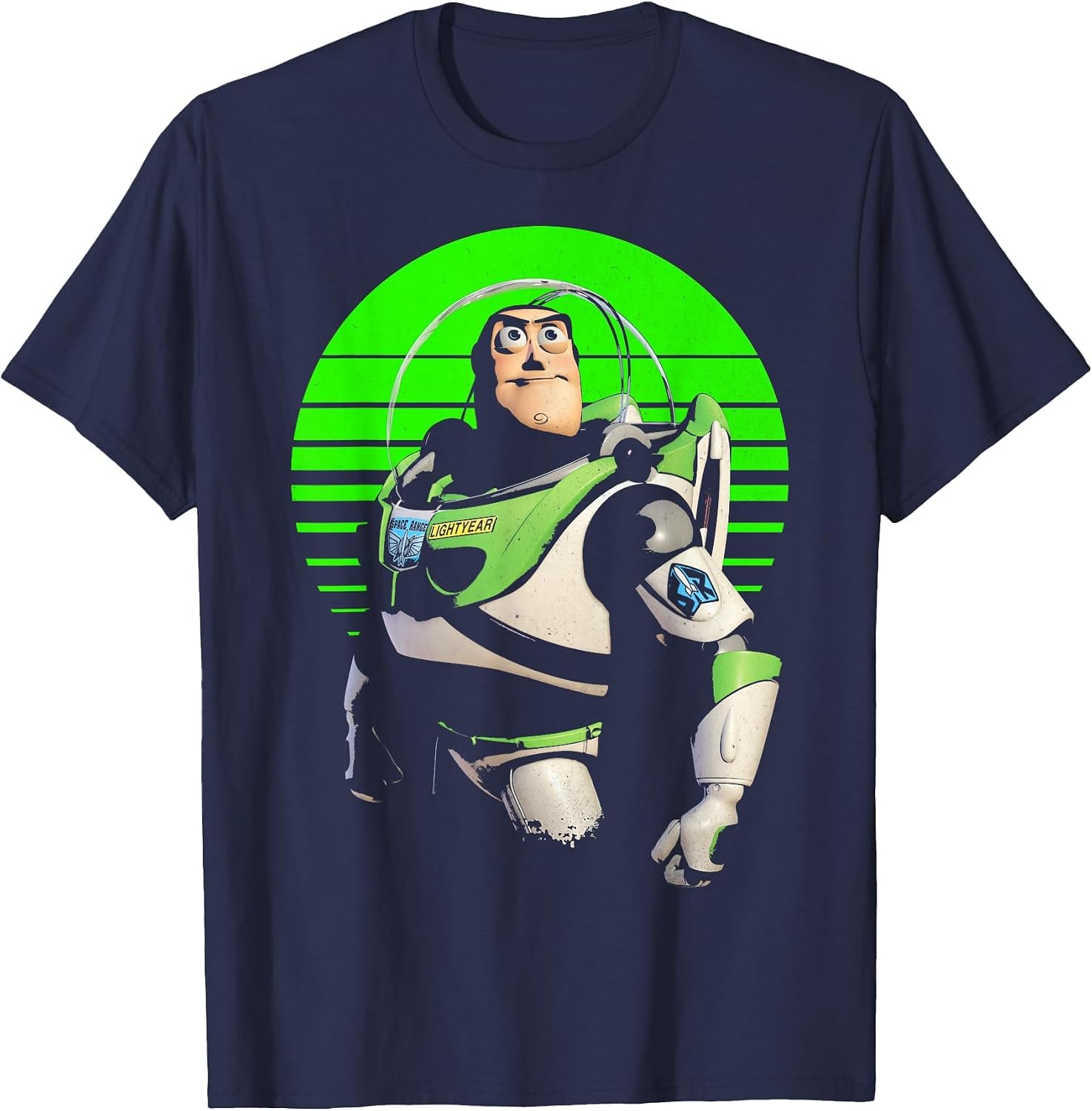 Disney Pixar Toy Story Buzz Lightyear Vintage Space Stripes T-Shirt image 5
