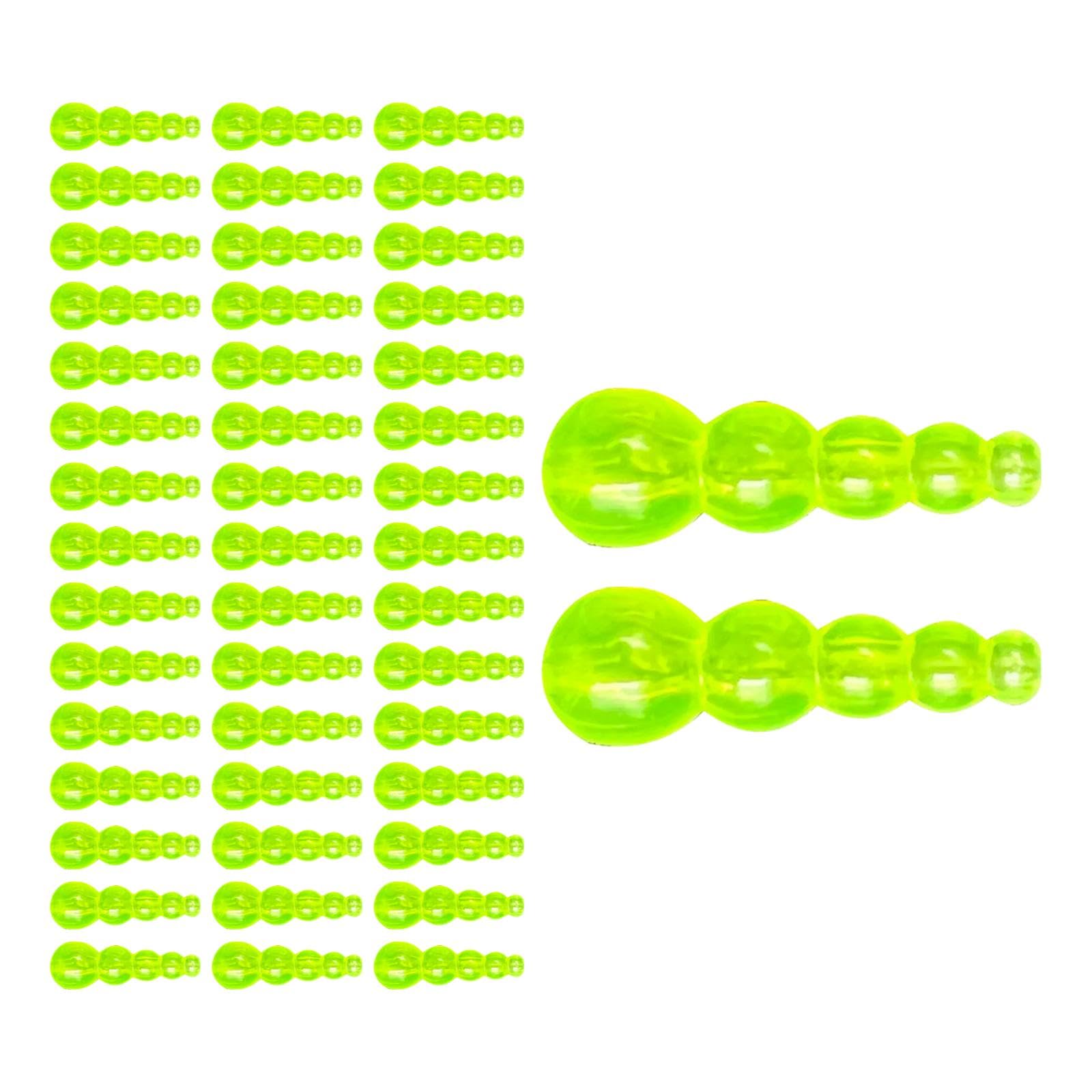 UJEAVETTE 50Pcs Stacked Fishing Beads Kit Fishing Lures Tackle for Perch Trout Walleye Light Green-image-30
