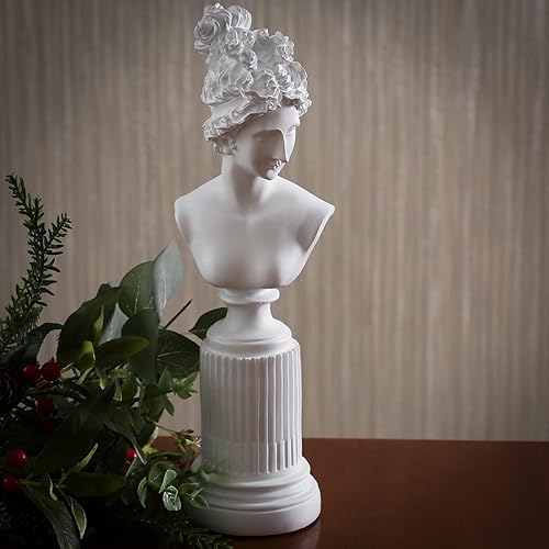 Miniatura 4 de Estatua de busto de diosa clásica decoración de mesa, mitología griega y romana, réplica de escultura de resina para interiores para el hogar y la
