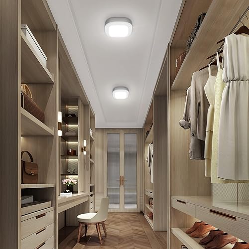 Miniatura 25 de Luces LED activadas con sensor de movimiento para armario, luz de techo LED inalámbrica activada para interiores, funciona con pilas, 300 lm