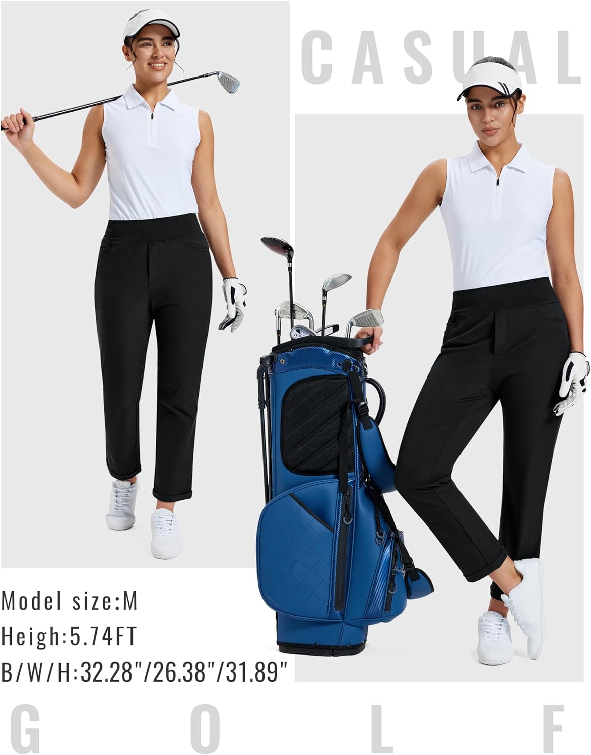 MoFiz Women's Business Casual Pants 7/8 Ankle Stretchy Straight Leg Cropped Golf Traval Dressy Work Chino Pant with 4 Pockets - Image 8