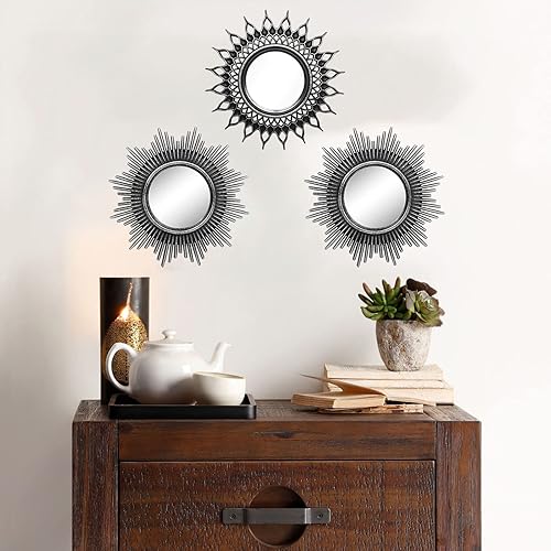 Miniatura 5 de ZEXUIRU Juego de 4 espejos pequeños para decoración de pared espejos redondos blancos para decoración de habitación y hogar espejos decorativos para