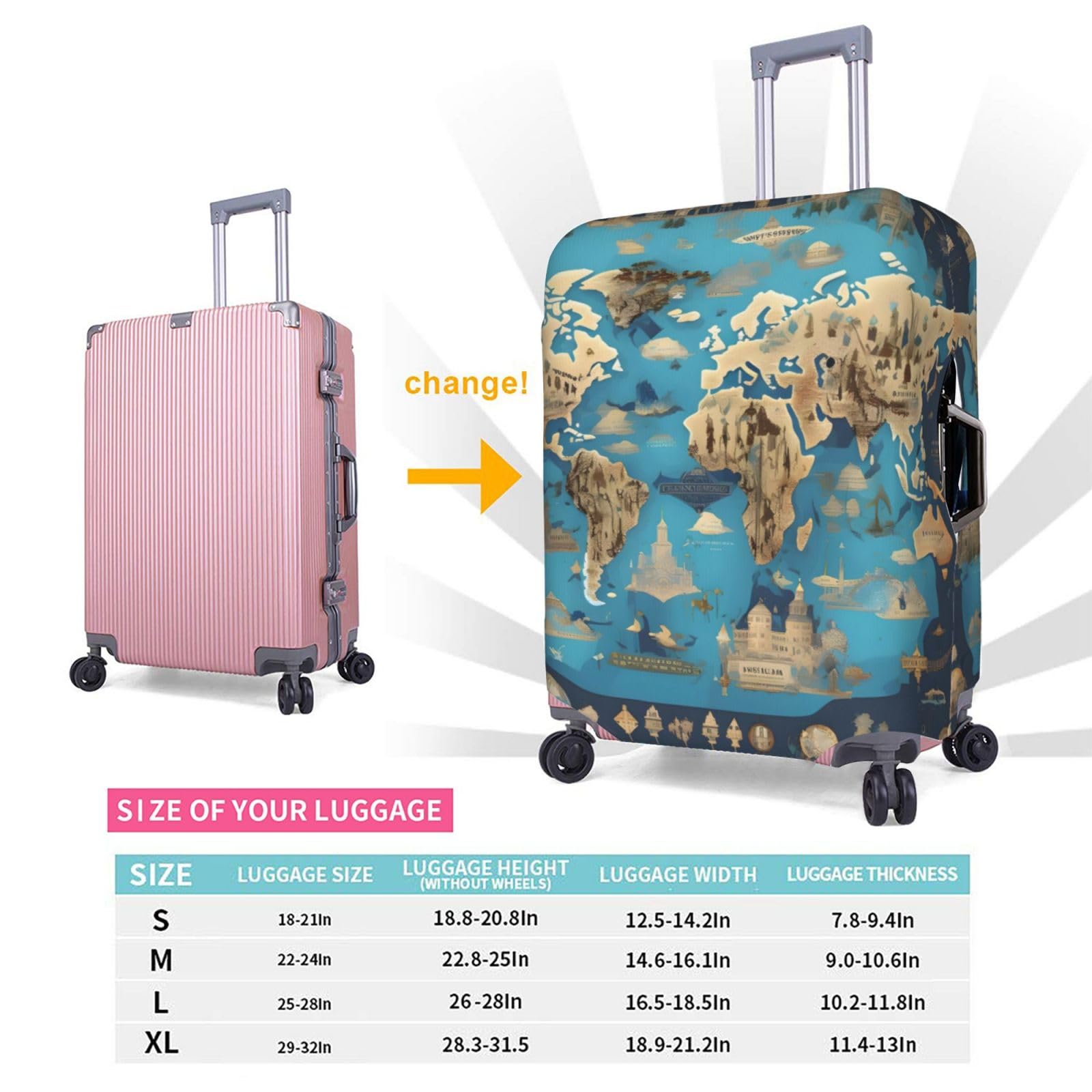 Kofferabdeckung Mit Deutschlandkarte - Personalisierter Gepäckschutz XL