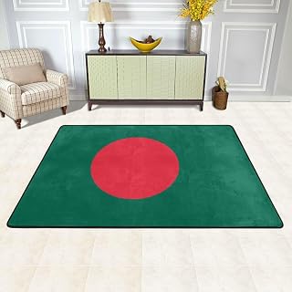 Flag of Bangladesh Area Rug 36"x24" Anti-Slip Floor Mat for Family Living Room and Bedroom