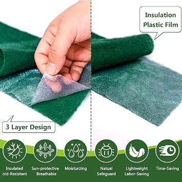 65Ft Tree Wrap 1 Pack(Total 65Ft), 3-Layer, 4.7 Width, Trunk Protector, Breathable Sunscreen, Heat Preservation, Easy to Handle & Stylish Design