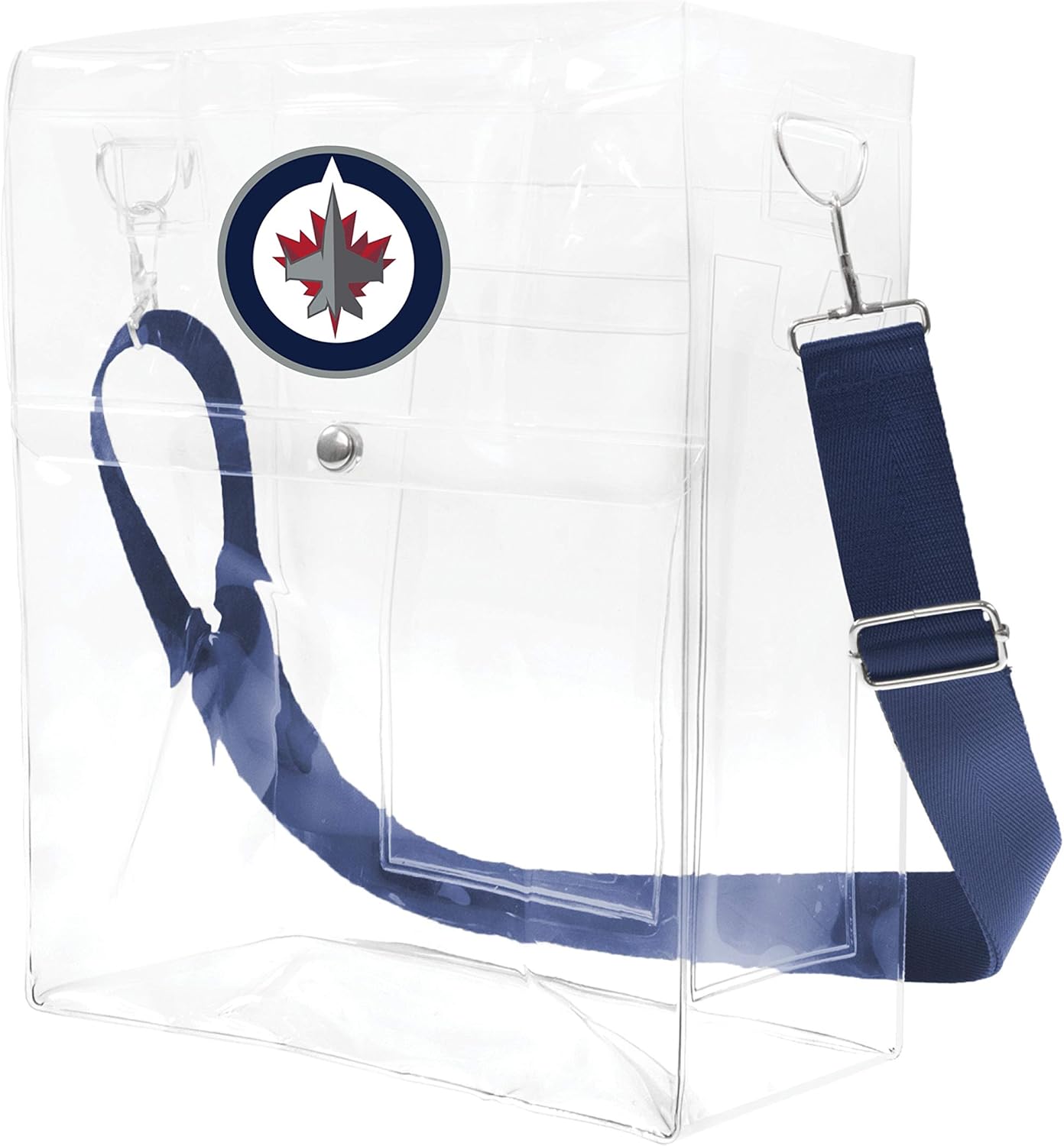 Littlearth Unisex-Adult NHL Winnipeg Jets Clear Ticket Satchel, Alternate Clear, 12" x 10" x 5"