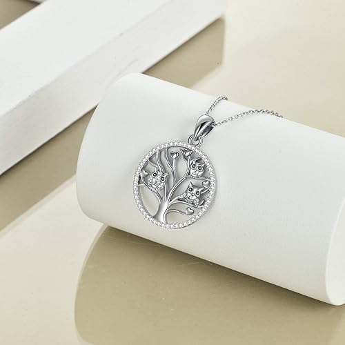 Miniatura 4 de Owl Gift for Women Owl Tree of Life Pendant Necklace for Women 925 Sterling Silver Tree of Life Owl Jewelry Gift for Women Mother