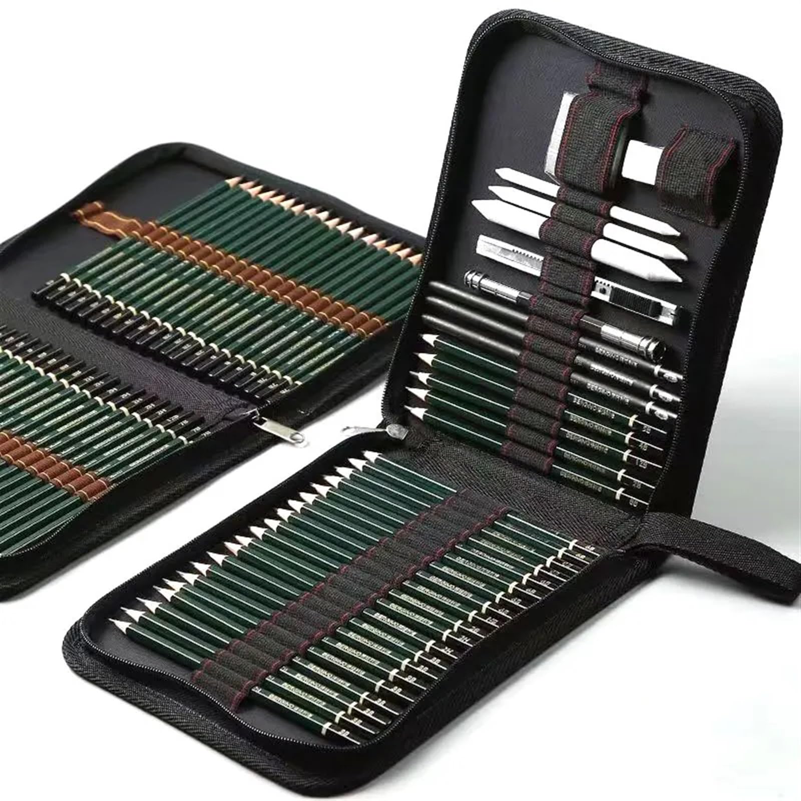 Astuccio Grande Custodia for archiviazione artistica di grande capacità | Astuccio pieghevole in tela di piombo con 36/48/72/120 fori(Black 72 holes)