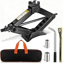 Car Jack 1.5T/1500kg, Car Jack with Ratchet Wrench Kit, Portable for Cars Sedans, Vans and SUVs, Automobile Emergency Kit