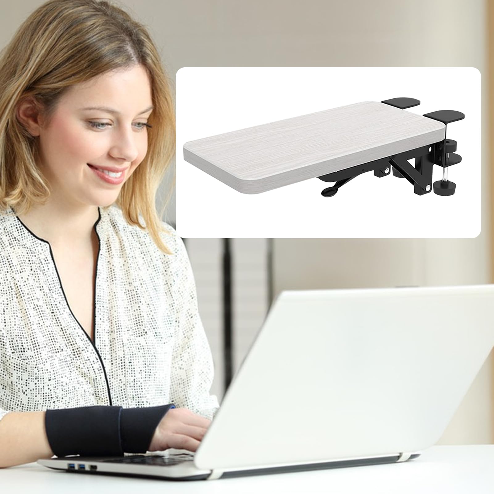 De Escritorio Almohadilla Ergonómica con Clip sin Taladro