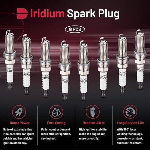 Miniatura 81 de BDFHYK Juego de 4 bujías de iridio compatibles con CL EL Integra 200 Sebring Avenger Caliber Journey Accord Civic Odyssey Compass Soul Spectra B2600