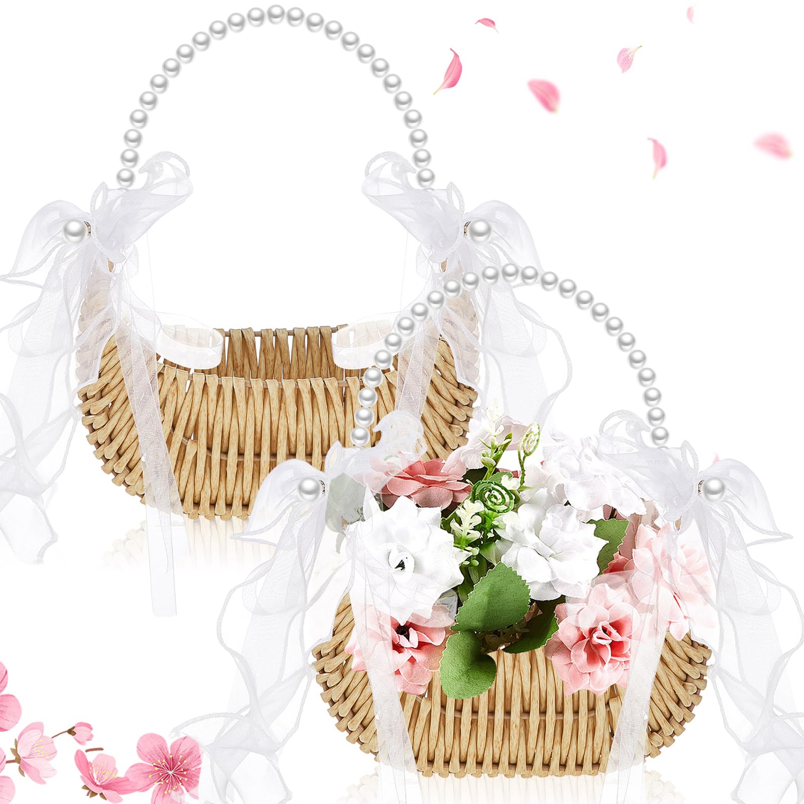 Photo 1 of Taiyin Half Moon Wicker Flower Girl Baskets