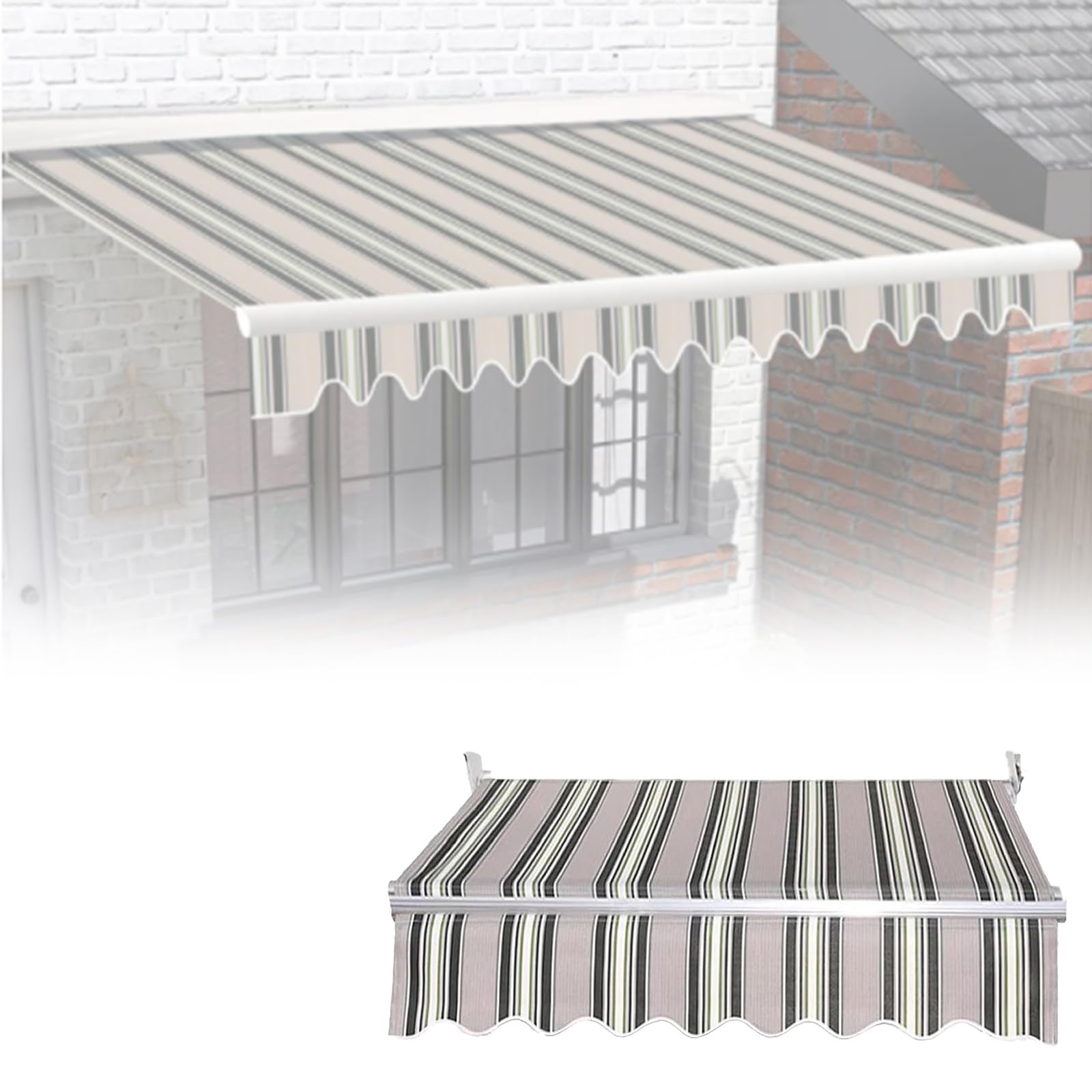 Toile de rechange pour balcon sans cadre tissu extérieur rayé 5x2.5