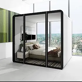 Cabine telefônica profissional à prova de som, com privacidade, economia de espaço, à prova de som, Pod acústico de escritório, mini cápsula silenciosa, perfeita para áreas de cubículos e zonas de