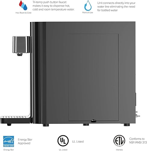 Miniatura 7 de Brio Dispensador de enfriador de agua sin botella de encimera autolimpiante con filtro de agua de 2 etapas y kit de instalación dispensador de tres