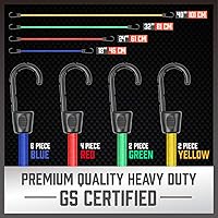 Vista 5 de HORUSDY Tarro surtido de 31 cuerdas elásticas de alta calidad, incluye cuerdas elásticas de 10, 18, 24, 32, 40 pulgadas, lazos de cremallera de 6