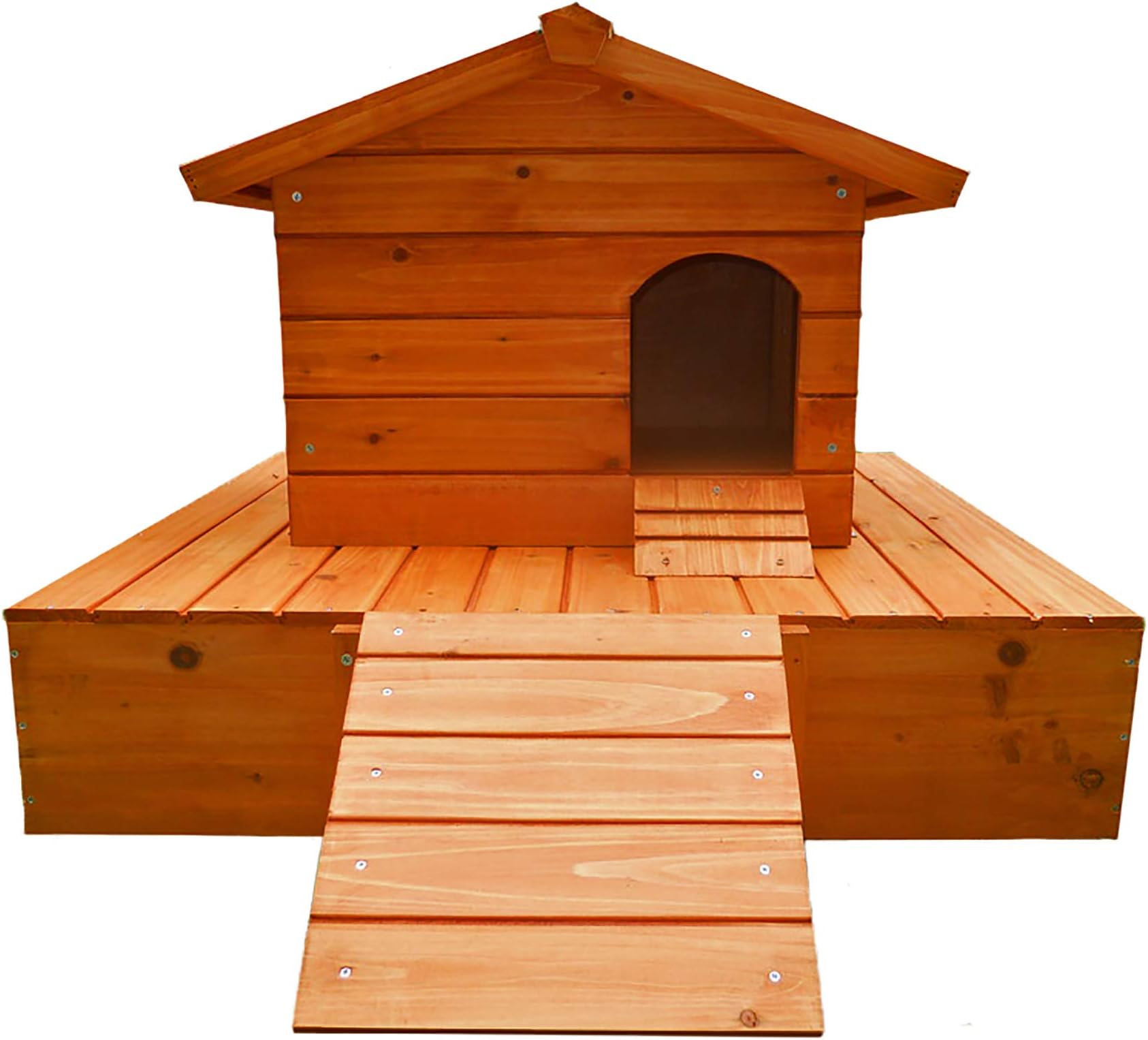 Floating Wooden Duck House with Nesting Area