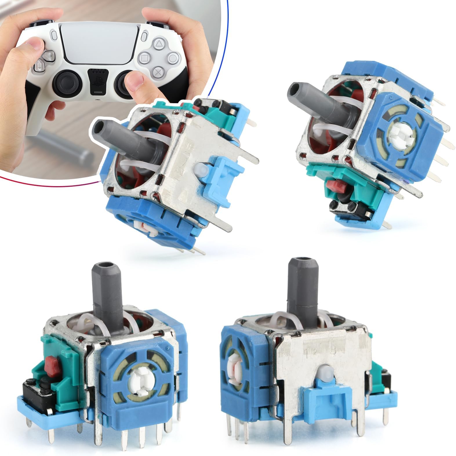 for 3D PS5 Joysticks Replacement for Sony PlayStation 5 PS5 Controller Joystick Replacement for PS5 Analog Stick Replacement for PS5 Thumbsticks Module Controller Replace Accessories (4PCS)