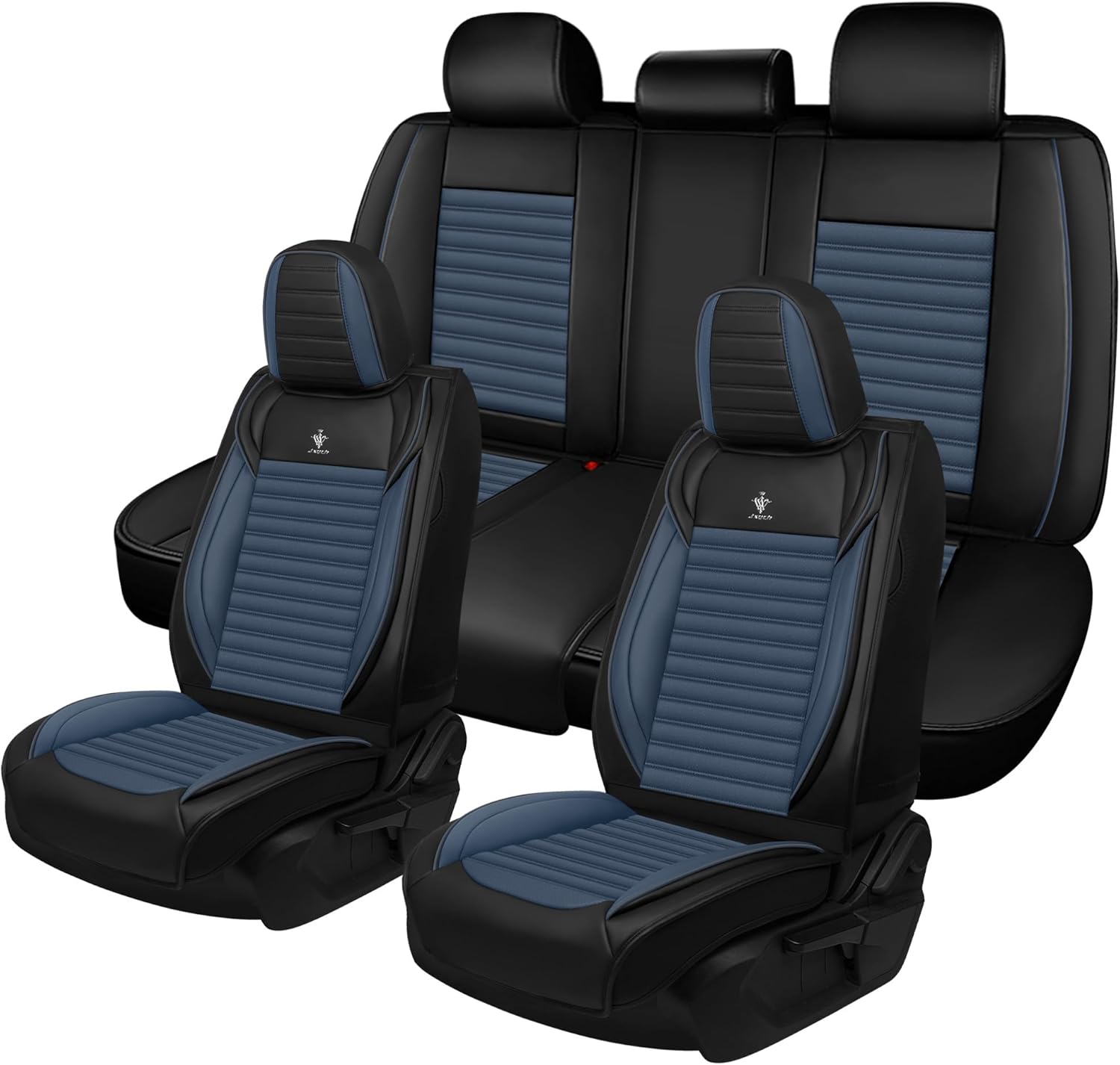 Car Seat Cover Fit for Toyota Corolla 2005-2026 Breathable and Waterproof Faux Leather Fashion Seat Covers,Non-Slip Easy to Install Car Interior Covers(Black&Blue,Full Set)