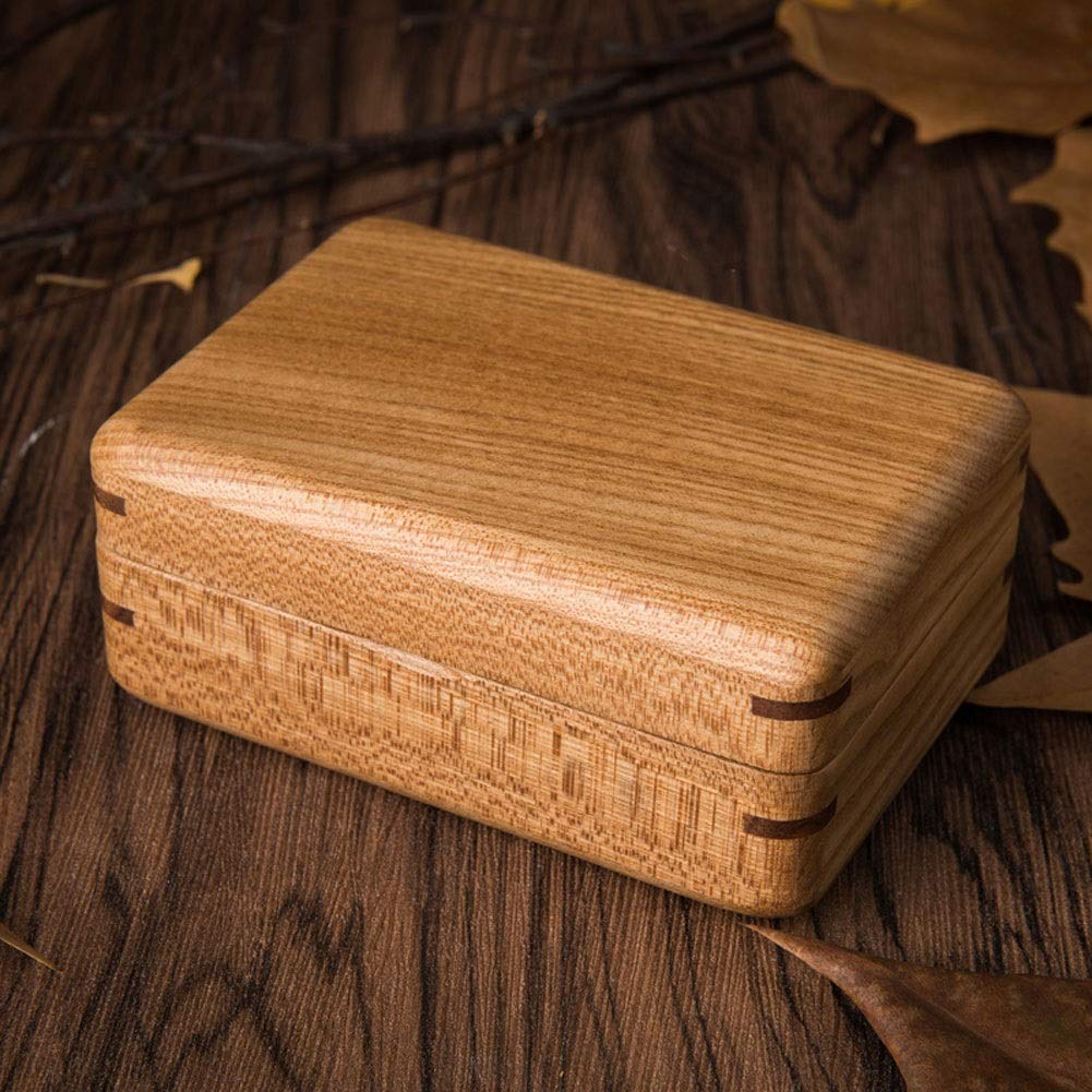 Caja de almacenamiento de joyería, regalo para mujer, joyero de madera maciza, portátil de viaje con espejo, maquillaje, regalo para novias Beauty Comes