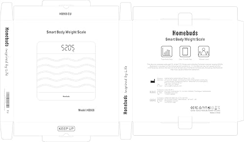 Miniatura 10 de Homebuds Báscula digital de baño de 600 libras para peso corporal e IMC a través de la aplicación inteligente, alta precisión en 0.1 lb garantizada