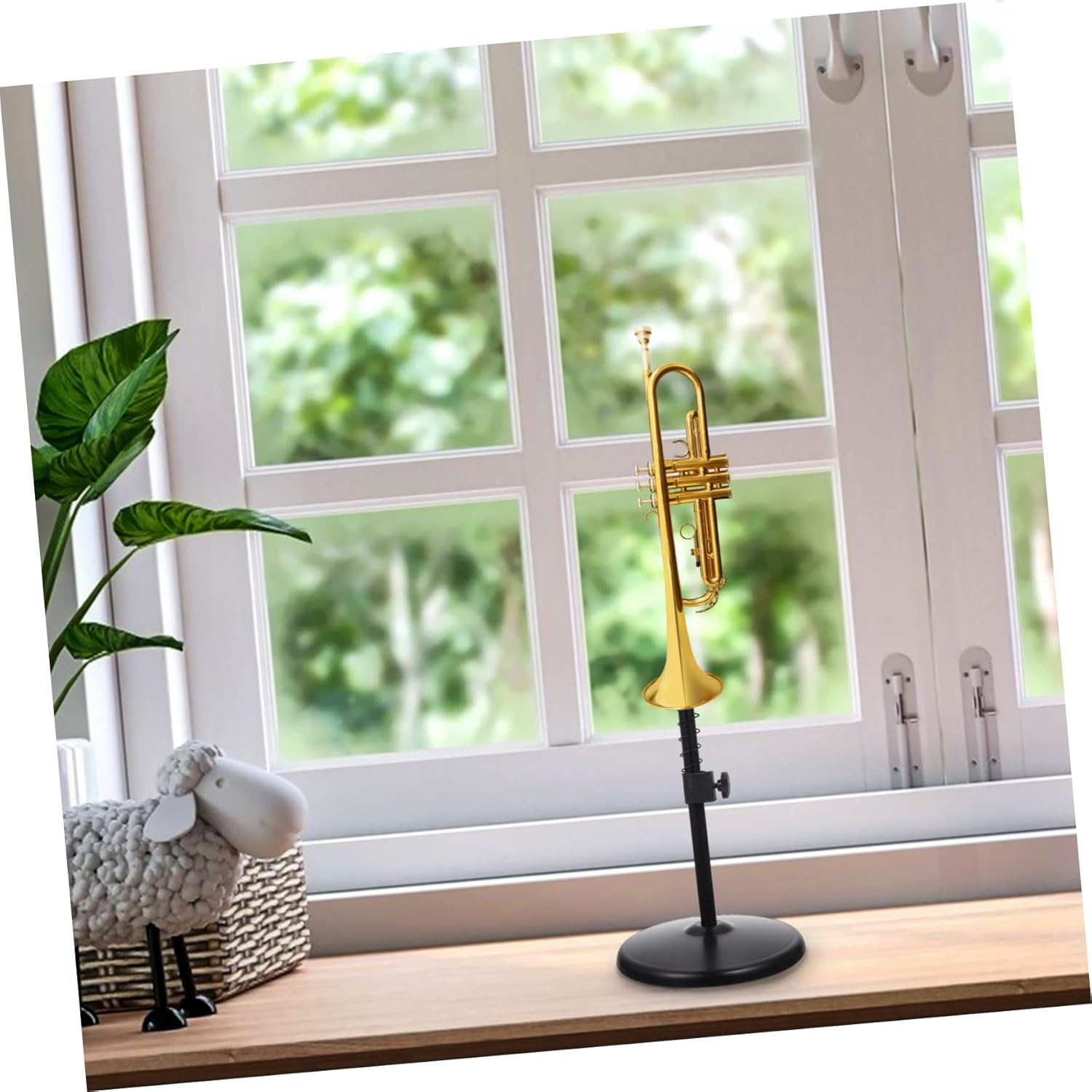 POPETPOP Sturdy Trumpet Stand Musical Instrument Storage Rack for Iron Flugelhorn Folding Music Stand Accessories