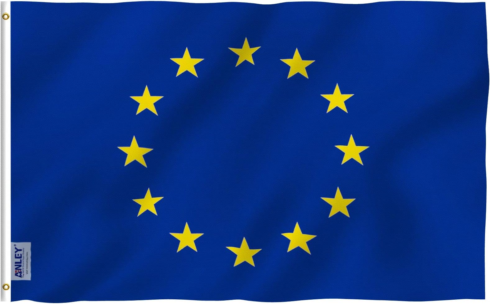 ANLEY Fly Breeze 3x5 Foot European Union Flag - Vivid Color and UV Fade Resistant - Canvas Header and Double Stitched - EU Flags Polyester with Brass Grommets 3 X 5 Ft