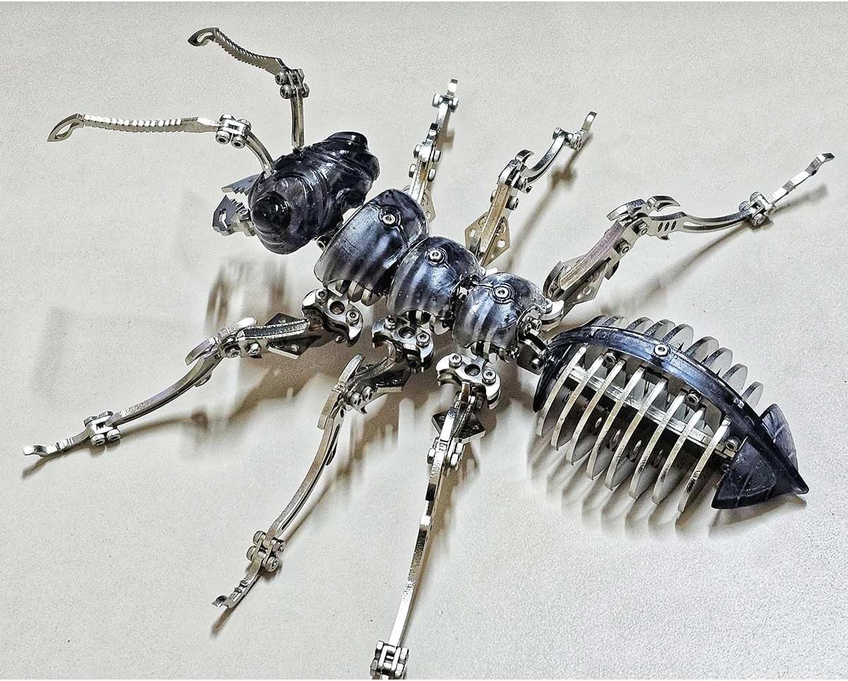 3D Metal Puzzle Model, Steampunk Mechanical Ant Insect 3D Metal Jigsaw Puzzles Assembly Kits, Home Decor Display for Adults and Teens (150+ PCS)