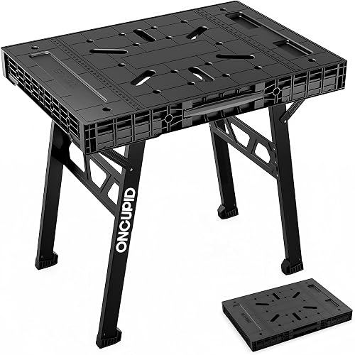 Portable Workbench, Folding Worktable, 1650lbs Capacity, Black | 34" W