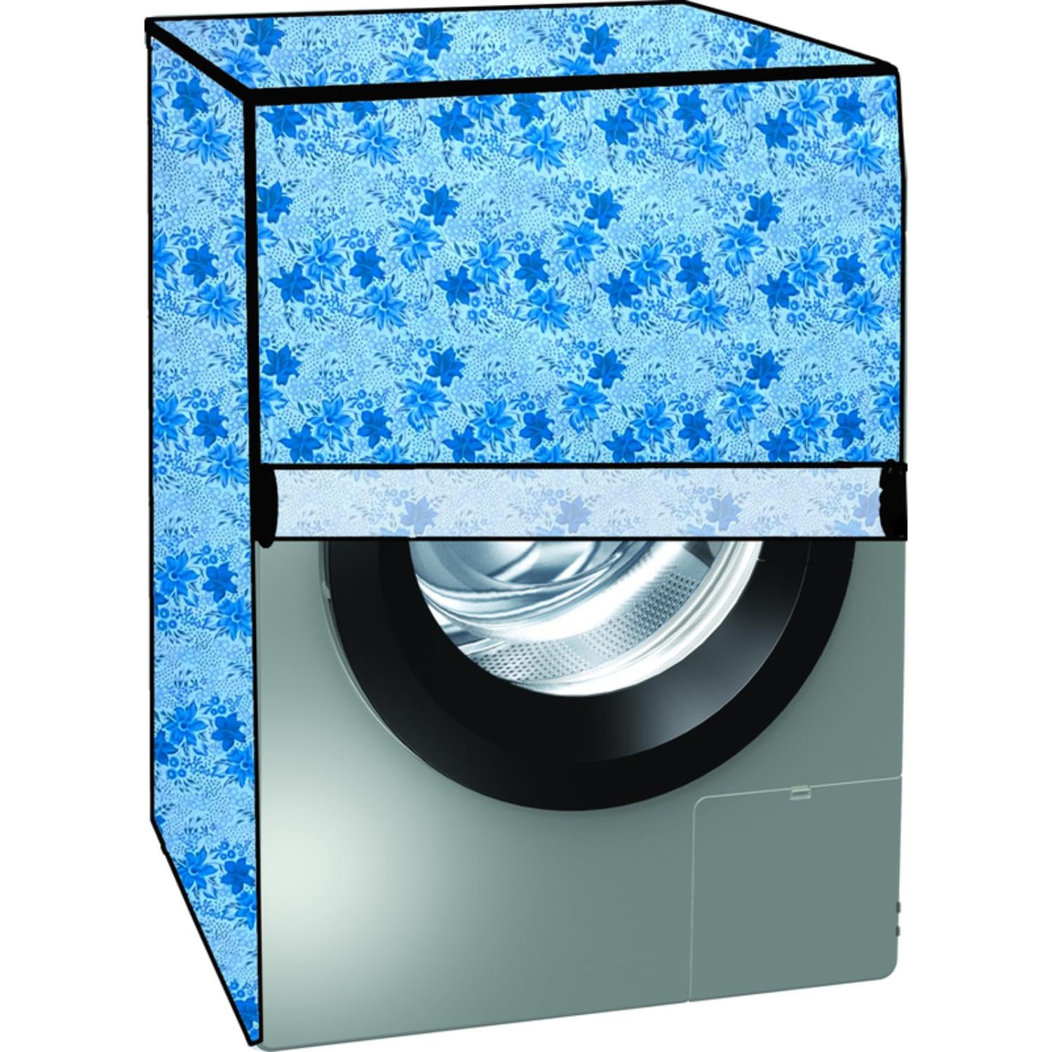 KVAR Polyester Solid Water Dust Protection Washing Machine Cover Suitable For Samsung 8 Kg Wi-Fi Enabled Inverter Fully-Automatic Front Loading(WW80T504DAN/TL, Inox, AI Control)(050622*WM33)