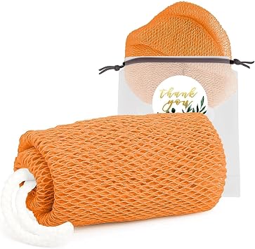 1 Pack African Net Sponge, Scrub Towel, Orange