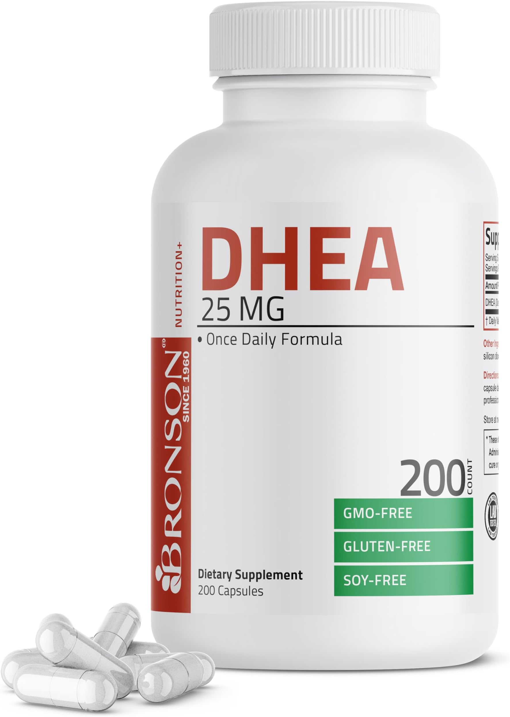 Bronson DHEA 25mg Once Daily Formula, 200 Capsules