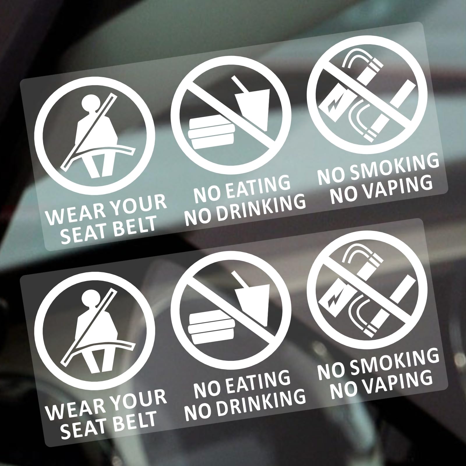 Platinum Place Externally To Smooth Surfaces 2 X Vh8e Stickers No Smoking Vaping Food Drink Wear Your Seat Belt Taxi Warning Signs Eating Drinking Notices Health And Safety Window Decals Labels W/C 120X50mm (Externally To Smooth Surfaces)