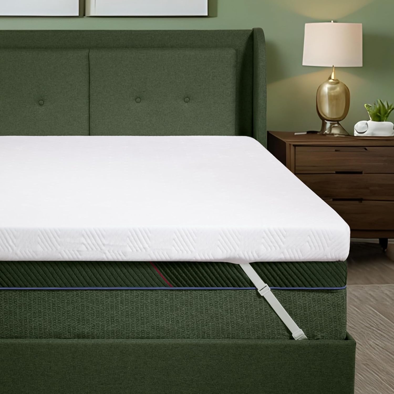 BedsPick King Mattress Topper, 3 Inch Cooling Gel Memory Foam Mattress Topper, with Soft Bamboo Cover, Pressure-Relieving Bed Topper, Non-Slip Design, CertiPUR-US Certified