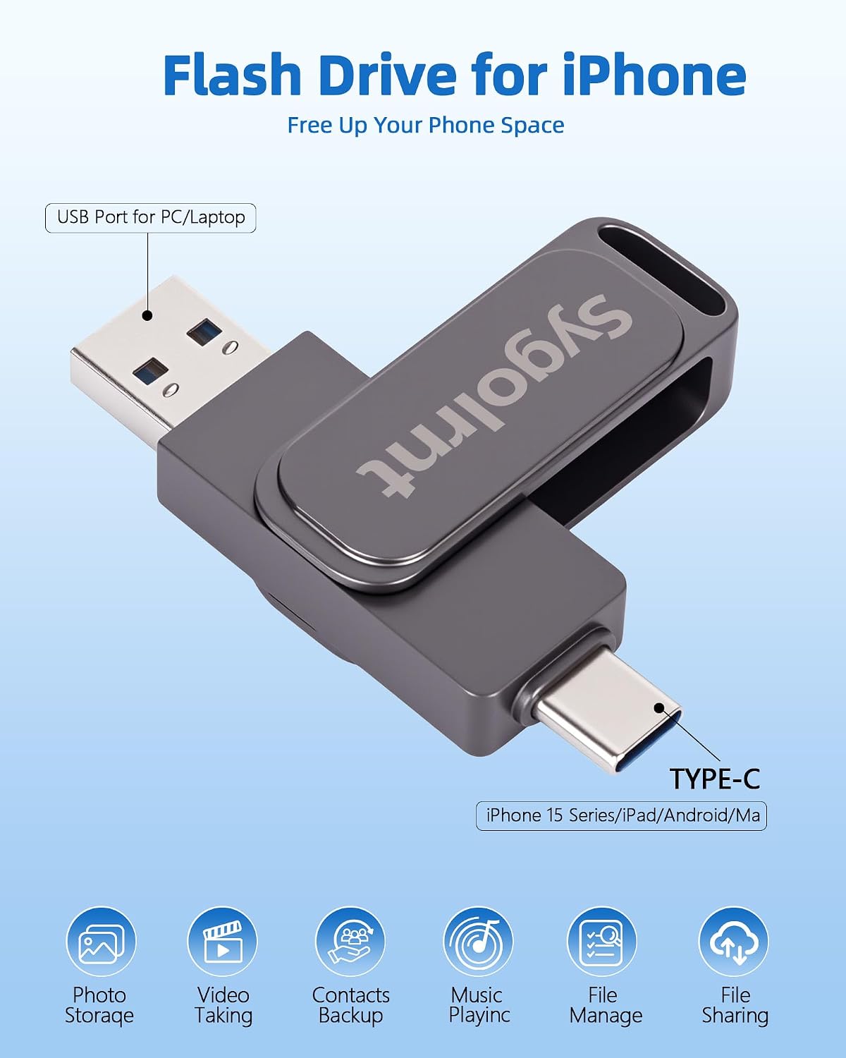 512GB Flash Drive for iPhone Photo Stick Thumb Drive, USB Memory Stick iPhone Flash Drive for Photos Jump Drive Portable External Easy Backup Photo Storage for Phone/Android/PC/Laptop/Tablet (Black) 5 71zFFPTbCLL. AC SL1500