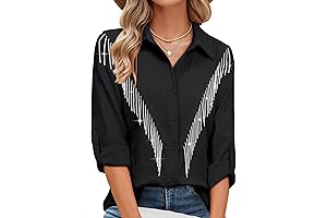 Womens Rhinestone Fringe Shirt for Concert or Nashville Western Cowgirl