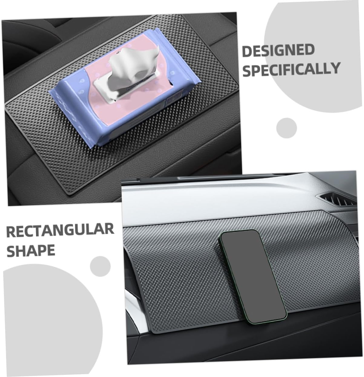 3pcs Car Dashboard Mat Non-Slip Phone Pad Sticky Phone Holder Auto Dashboard Pad Accessory