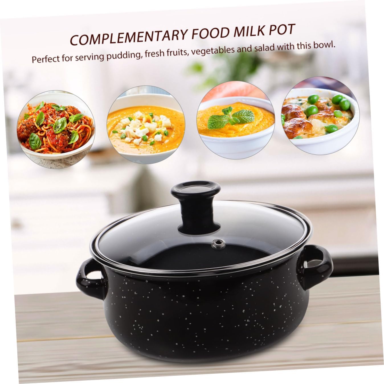 Mini Enamel Soup Pot with Lid and Handles, Small Coffee-colored Sauce Pan for Kitchen Cooking, Non-stick Mini Stockpot Set of 3, Suitable for Stove and Everyday Use
