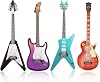 4pcs Mini Guitar Set Wooden Miniature Musical Instrument Ornament Small Guitar Statue for Doll House Model Home Mini Music Room Landscape Decorations