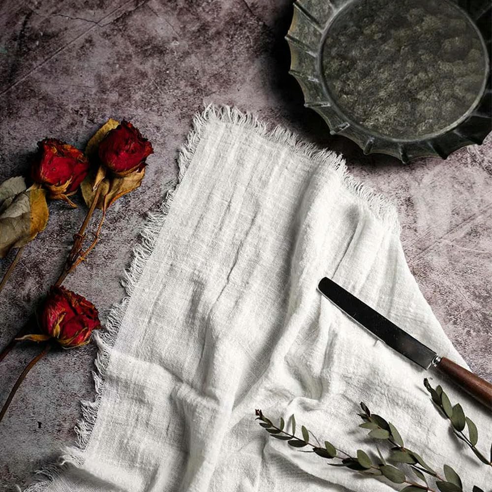 50 Pezzi Tovaglioli Grandi 41x41 cm Tovaglioli rustici in Garza di Cotone, tovaglioli in Mussola, Strofinacci da Cucina, tovaglie retrò, tovaglioli per Matrimoni, Feste, Lino