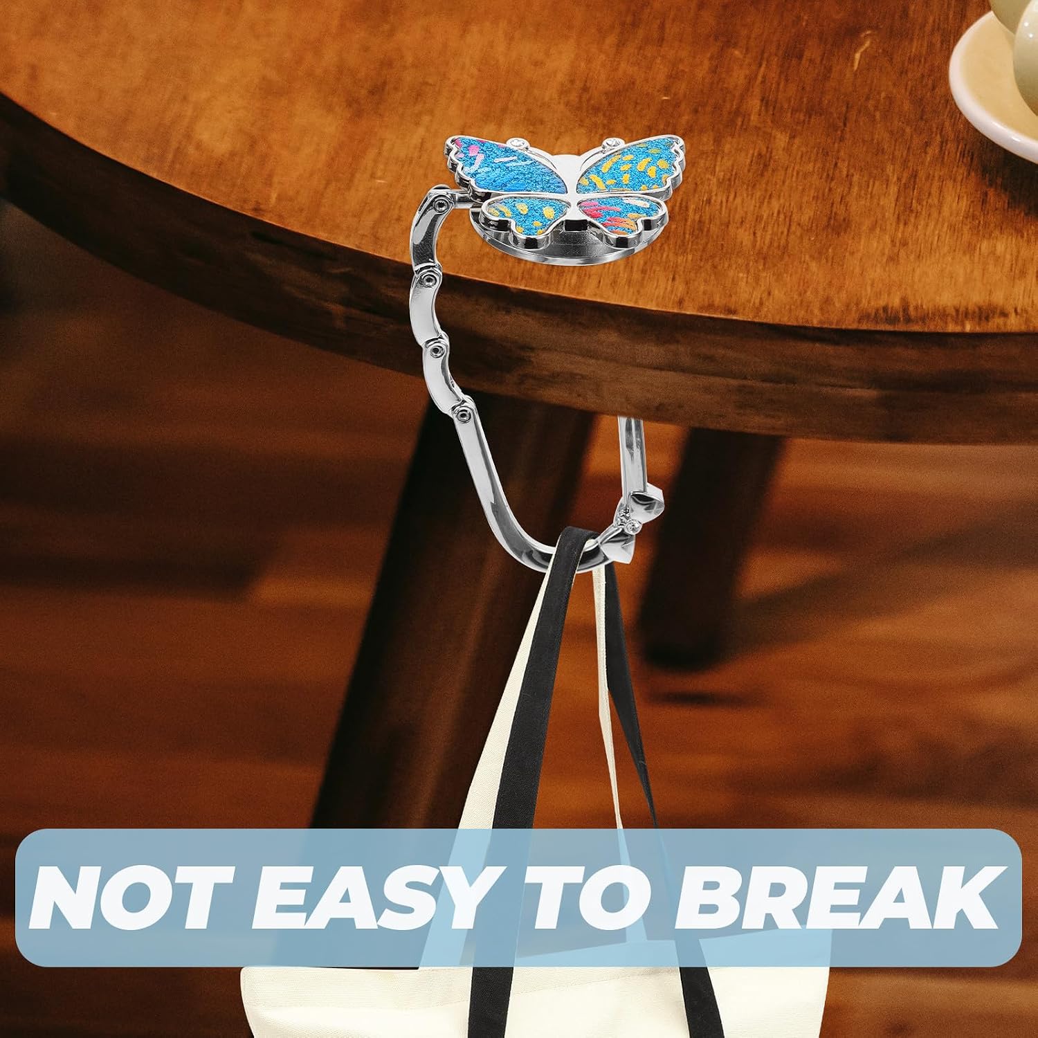 Butterfly Purse Hook for Table Bag Hanger Portable Foldable Metal Handbag Holder Office Desk Accessory for Women